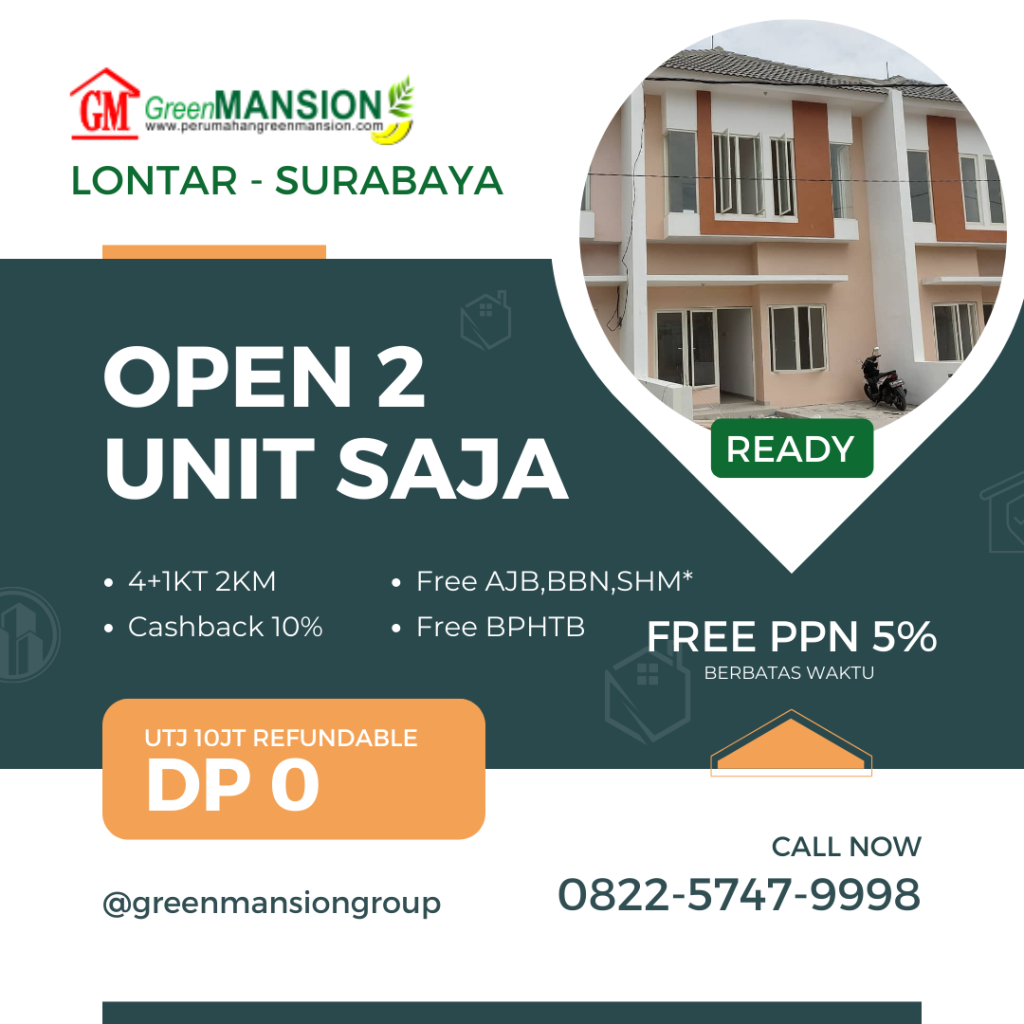 Brosur Green Mansion Lontar Surabaya